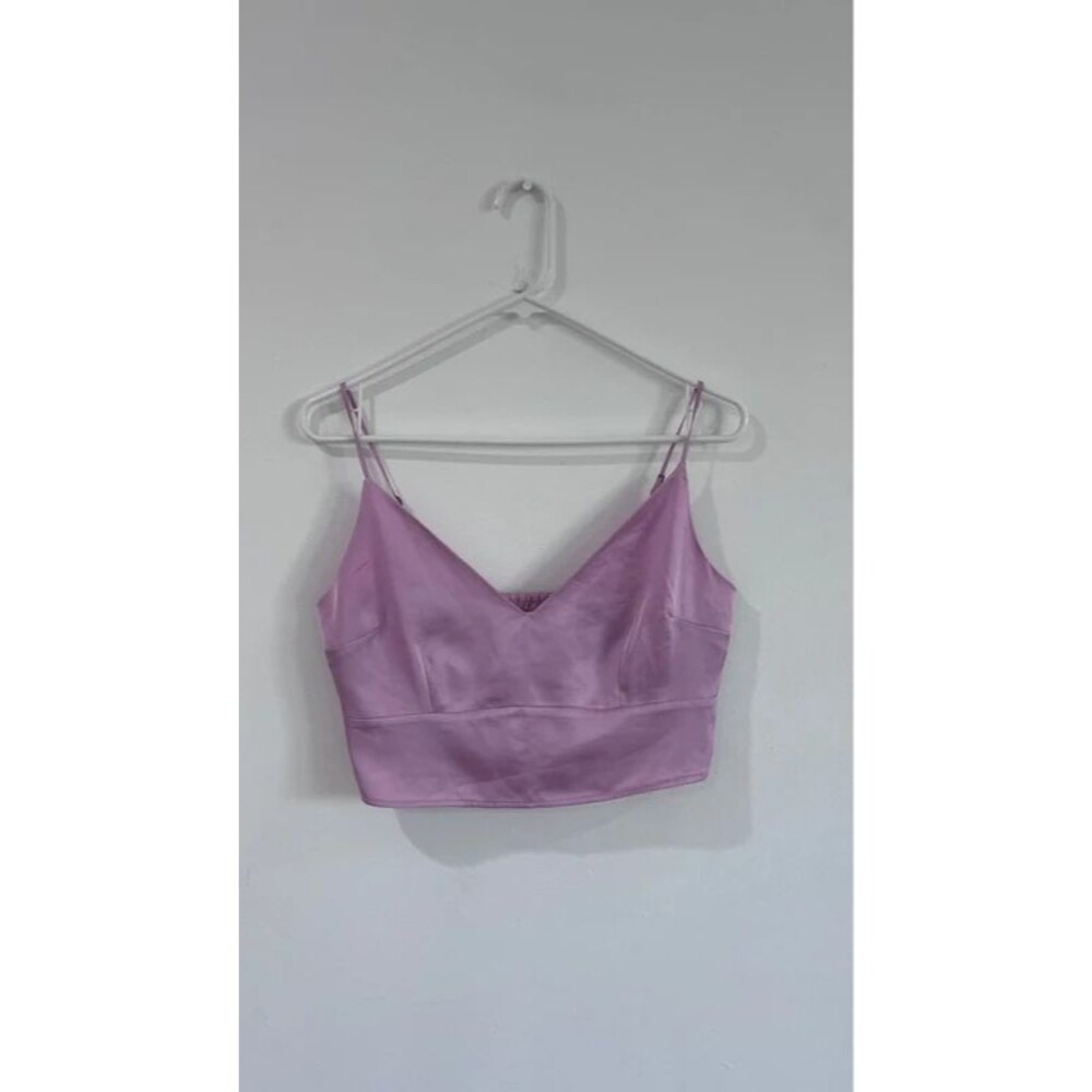 Abercrombie Pink Satin Corset Crop Top Y2K Coquette M